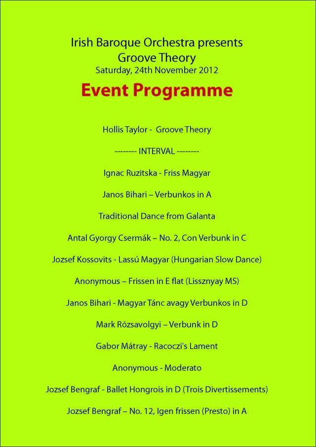 Groove Theory Programme